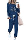 Conjunto de Moletom PRETTYGARDEN Azul Escuro Tamanho 2X-Large