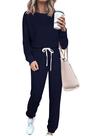 Conjunto de Moletom PRETTYGARDEN Azul Marinho Manga Longa com Calça M