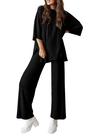 Conjunto de Moletom PRETTYGARDEN Dois Peças Lounge Preto P