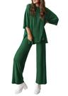 Conjunto de Moletom PRETTYGARDEN Dois Peças Verde Escuro P