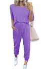 Conjunto de Moletom PRETTYGARDEN Feminino 2 Peças Lounge Roxo Claro G
