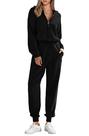 Conjunto de Moletom PRETTYGARDEN Feminino 2 Peças Suéter XL Preto Conjunto de Moletom PRETTYGARDEN Feminino 2 Peças Suéter XL Preto