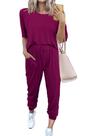 Conjunto de Moletom PRETTYGARDEN Feminino Dois Peças Roxo 3XL