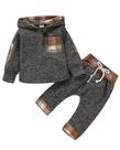 Conjunto de moletom xadrez de inverno Saeaby para bebês Saeaby de 18 meses