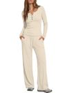 Conjunto de moletons Darong 2025 outono inverno feminino bege claro XS