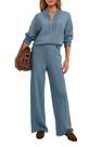 Conjunto de moletons femininos SENSERISE, 2 peças Haze Blue