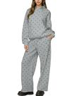 Conjunto de moletons HOCANDY Polka Dot para mulheres, moletom com capuz e calça de moletom Conjunto de moletons HOCANDY Polka Dot para mulheres, moletom com capuz e calça de moletom