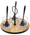 Conjunto De Molheira Para Mesa Posta De Vidro E Bambu
