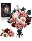 Conjunto de Montagem de Buquê de Flores iATOM Rosas Rosadas Artificiais
