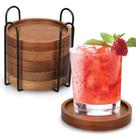 Conjunto de montanhas-russas Renawe Wooden Acacia Wood com suporte de 6 peças