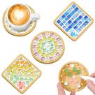 Conjunto de mosaicos DIY UXORSN com porta-copos de bambu de 9,5 cm