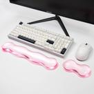 Conjunto de mouse pad com apoio de pulso em gel rosa ondulado Aszqvd