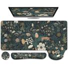 Conjunto de mouse pad iCasso 4 em 1 Tapete ergonômico Floral XXL