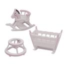Conjunto de móveis de berçário Dollhouse Kisangel Cradle Rocking Horse