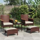 Conjunto de móveis de pátio externo ARTBUSKE 5PCS com mesa e pufe