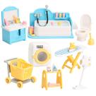 Conjunto de móveis Dollhouse BananMelonBM com banheiro para crianças a partir de 3 anos