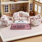 Conjunto de móveis Dollhouse Couch Minamzee, escala 1:12, 16 unidades