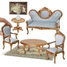 Conjunto de móveis Dollhouse iLand Victorian com sofá e acessórios