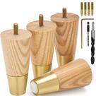 Conjunto de móveis Furniture Legs Airy Abode Ash Wood com tampas douradas Conjunto de móveis Furniture Legs Airy Abode Ash Wood com tampas douradas