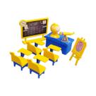 Conjunto De Móveis Para Casa De Bonecas Miniatura Infantil: Mesa, Cadeira, Quadro-Negro, Brinquedo