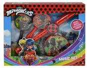 Conjunto de música UPD Miraculous Ladybug com maracas, pandeiro e flauta