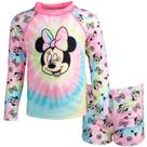 Conjunto de Natação Disney Minnie Mouse Camiseta UV e Shorts Rosa