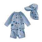 Conjunto de natação Hnyenmcko Toddler Baby Boys de manga comprida Rashguard