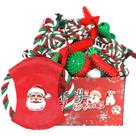 Conjunto de Natal de borracha e corda para brinquedos para cães PawSaion, pacote com 15