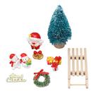 Conjunto de Natal em miniatura para móveis de casa de bonecas em escala 1:12