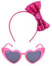 Conjunto de óculos de sol Barbie Girl's Cat Eye com estojo rígido rosa