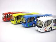 Conjunto de ônibus KinsFun Pavlysh Diecast com 4 brinquedos de metal Pull Back