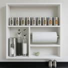 Conjunto de Organização para Cozinha, Potes de Tempero Porta Papel Toalha, Porta Condimentos Branco Conjunto de Organização para Cozinha, Potes de Tempero Porta Papel Toalha, Porta Condimentos Branco