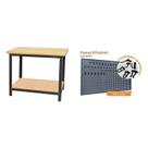 Conjunto de Organização Profissional 1 Bancada Aberta 110cm 1 Painel para Ferramentas em Aço