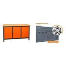 Conjunto de Organização Profissional 1 Bancada Aberta 150cm 1 Painel para Ferramentas em Aço Conjunto de Organização Profissional 1 Bancada Aberta 150cm 1 Painel para Ferramentas em Aço