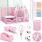 Conjunto de Organizador de Mesa Scindaly 12 Peças Rosa para Escritório Conjunto de Organizador de Mesa Scindaly 12 Peças Rosa para Escritório