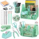 Conjunto de organizadores de mesa e acessórios Froidesente Green 17 em 1