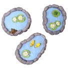 Conjunto de ornamentos de resina em miniatura Duck Pond Frog Pond Turtle Pond