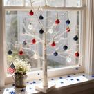Conjunto de ornamentos HipTree Mini Patriotic 4 de julho 30 ct Conjunto de ornamentos HipTree Mini Patriotic 4 de julho 30 ct