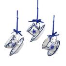 Conjunto de ornamentos Kurt Adler J0651 2 xícaras/pires de porcelana Delft Blue Conjunto de ornamentos Kurt Adler J0651 2 xícaras/pires de porcelana Delft Blue