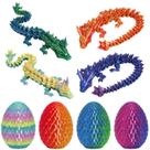 Conjunto de ovos de dragão, animais de cristal impressos em 3D para crianças, 4 unidades