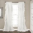 Conjunto de painéis de cortina Lush Decor Reyna Ruffle 137 cm x 213 cm branco