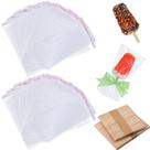 Conjunto de palitos de picolé e sacos plásticos Patelai 500 unidades Conjunto de palitos de picolé e sacos plásticos Patelai 500 unidades