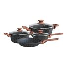 Conjunto de Panelas 4 Peças Colorstone Wooden Preto Euro Home Conjunto de Panelas 4 Peças Colorstone Wooden Preto Euro Home