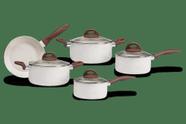 Conjunto de Panelas 5 peças antiaderente Ceramic Life com fundo de indução Vanilla Brinox Conjunto de Panelas 5 peças antiaderente Ceramic Life com fundo de indução Vanilla Brinox