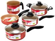 Conjunto de Panelas 5 Peças Cereja