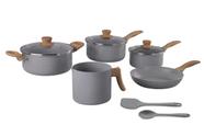 Conjunto de Panelas 7 Peças Easy Gris Com Indução Brinox