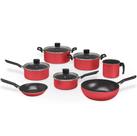 Conjunto de panelas 7 pecas garlic vermelha - brinox