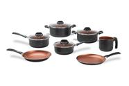 Conjunto de Panelas 7 Peças Pro-flon Antiaderente Cinza Range Topázio 7233103 Brinox