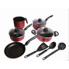Conjunto De Panelas 8 Pçs Teflon Tampas De Vidro
