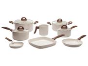 Conjunto de Panelas 8 Peças Antiaderente Ceramic Life Smart Plus Vanilla 4791105 Brinox